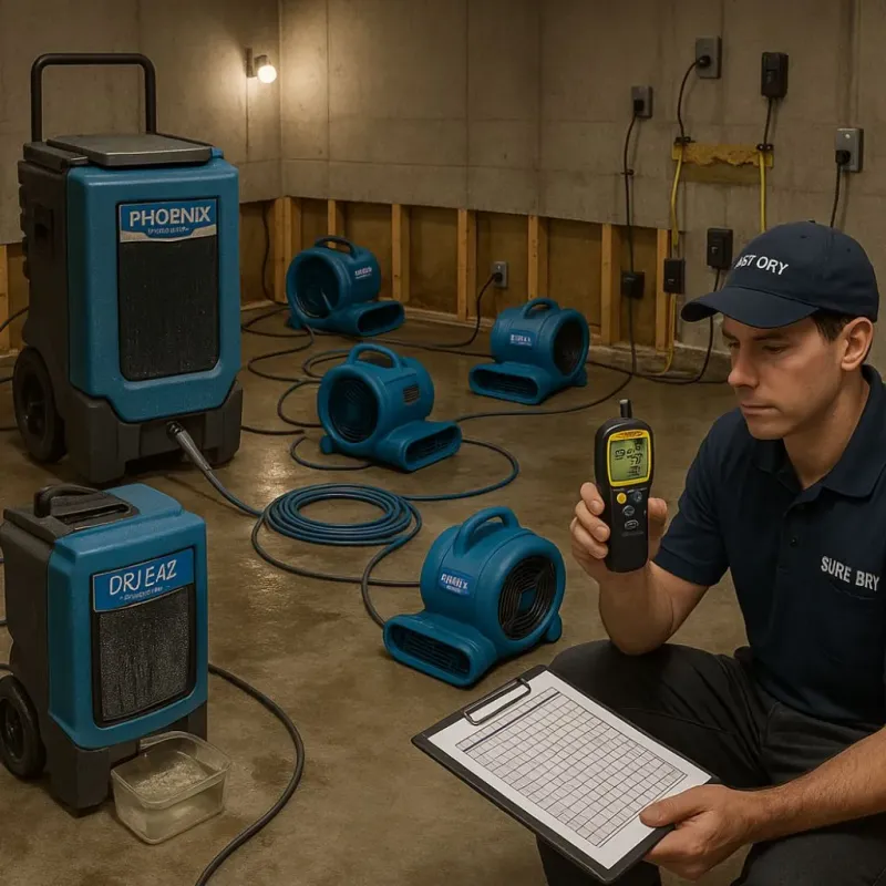 Structural Drying and Dehumidification process in Deering, NH